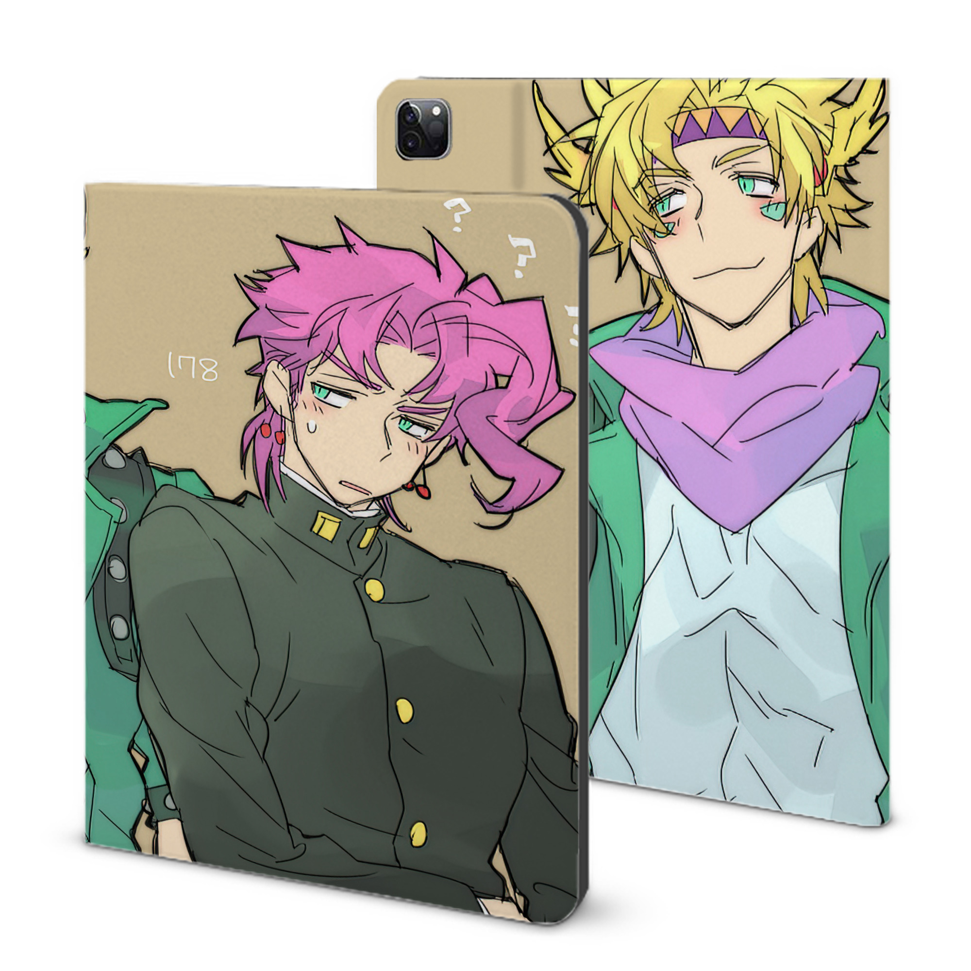 （画像用） ジョジョの奇妙な冒険 JoJo's Bizarre Adventure IPad ケース ブック型 PUレザー TPU 耐衝撃 軽量 薄型 ペン収納なし 全面保護 IPad 各モデル対応